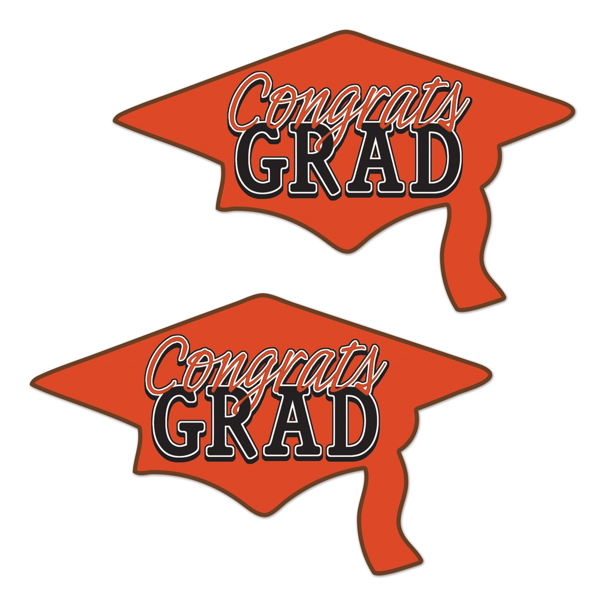 Picture of Beistle 56453-O 22.25 x 36.75 in. Congrats Grad Cutouts&#44; Orange - Pack of 12