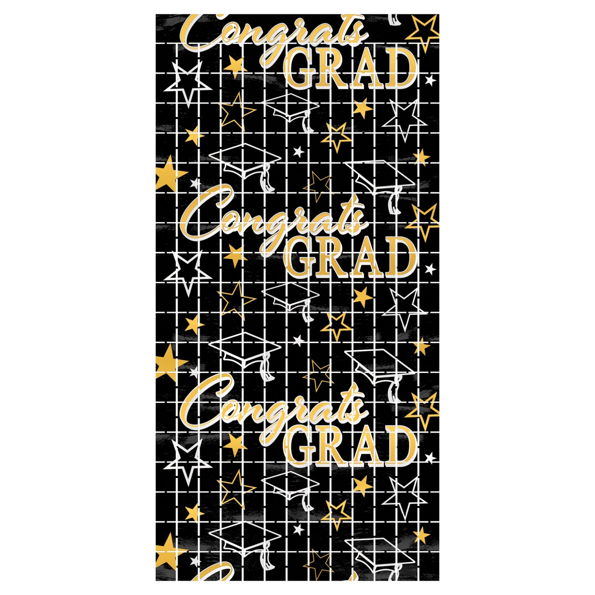 Picture of Beistle 56029 Congrats Grad Metallic Square Curtain - Pack of 12