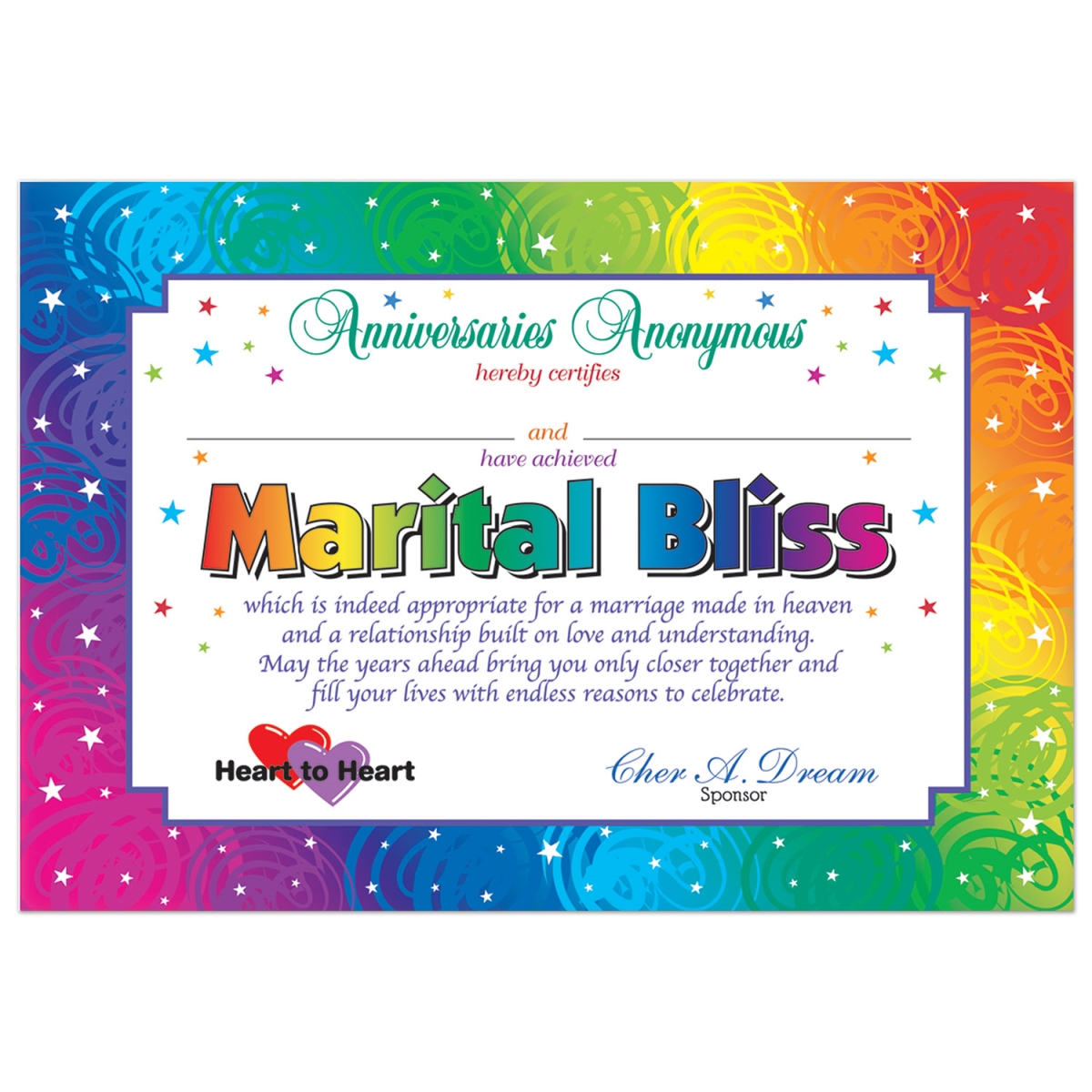 Picture of Beistle CG042 Marital Bliss Certificate - Pack of 12