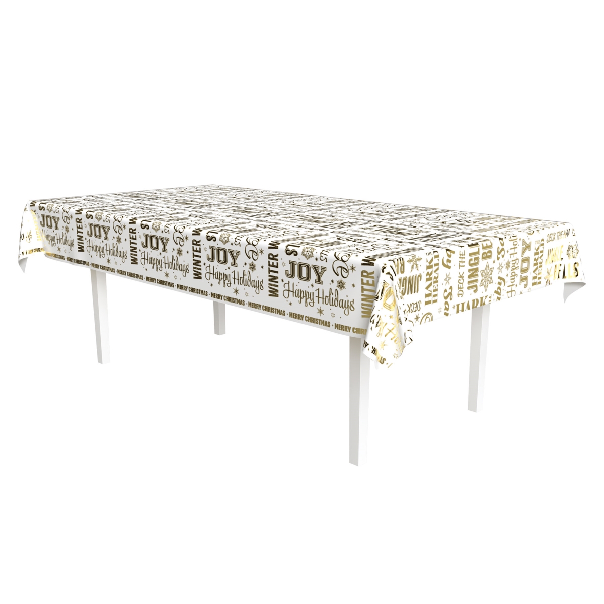 Beistle 22036 54 x 108 in. Metallic Holiday Expressions Table Cover - Pack of 12
