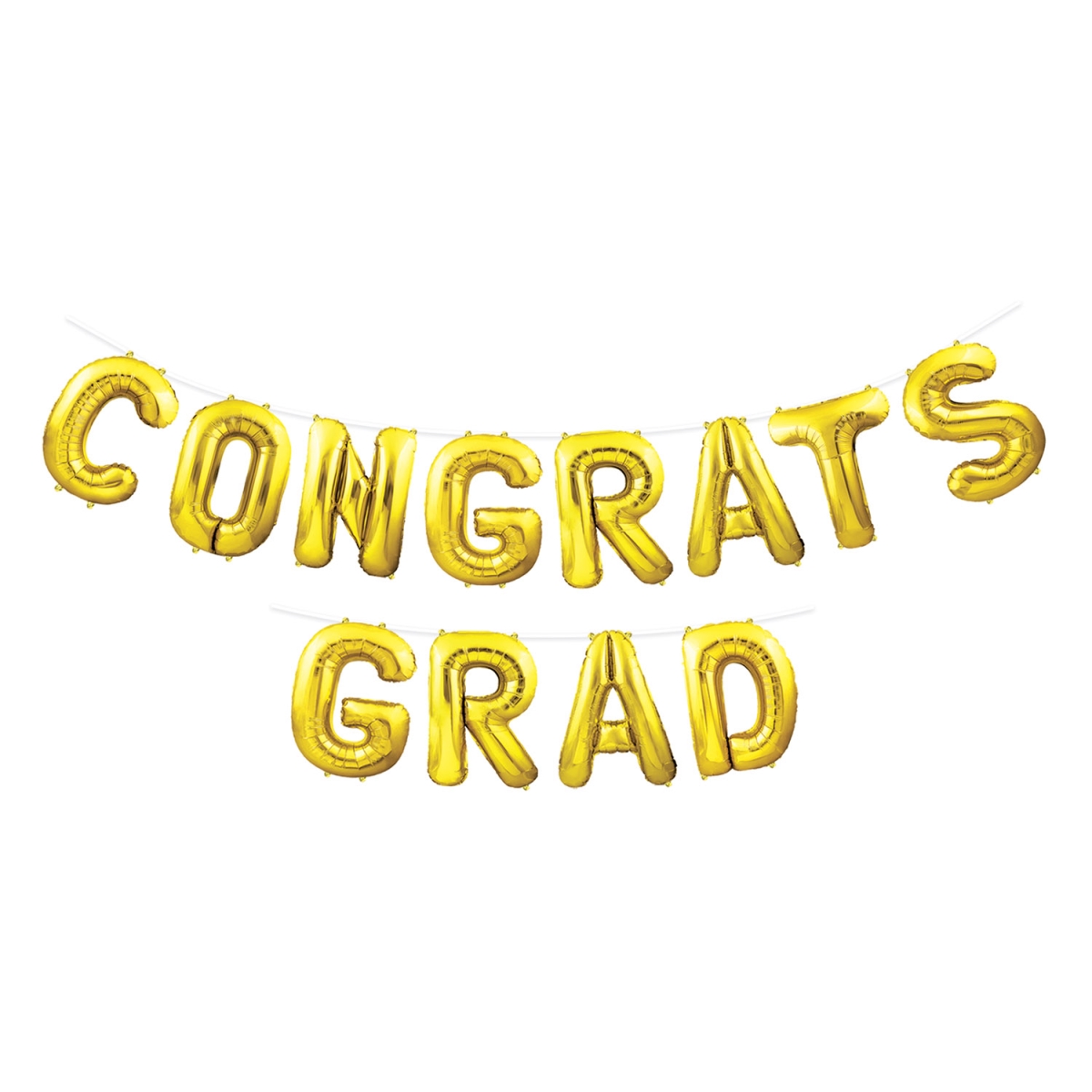Picture of Beistle 53905-GD Congrats Grad Streamer Balloon - Pack of 12