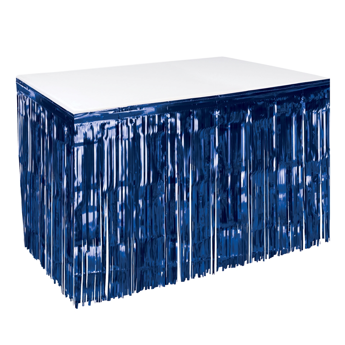 Beistle 55048-NY 30 x 14 ft. 1-Ply Metallic Table Skirting, Navy - Pack of 12