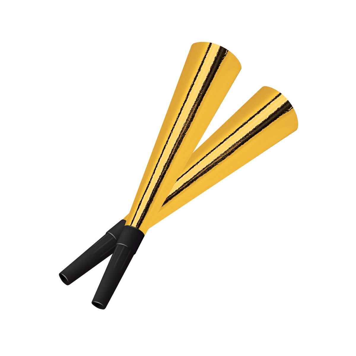 Beistle 88568-4PK 9 in. Sparkling Gold Horns - Pack of 12