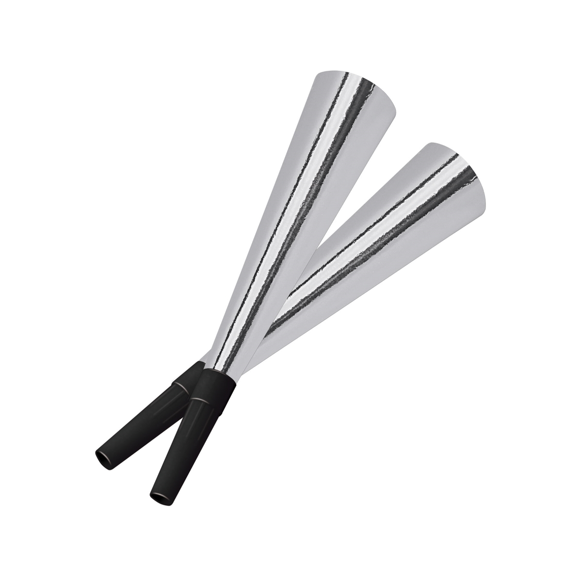 Beistle 88563-4PK 9 in. Sparkling Silver Horns - Pack of 12