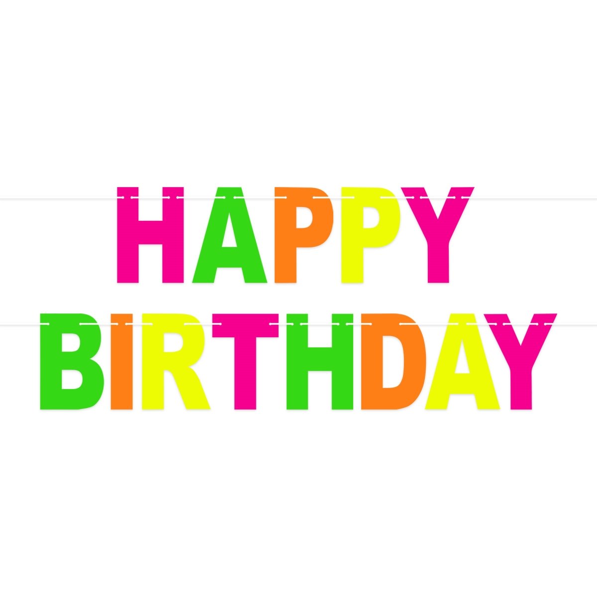 Picture of Beistle 56403 8.5 x 7 ft. 6 in. Neon Happy Birthday Streamer - Pack of 12