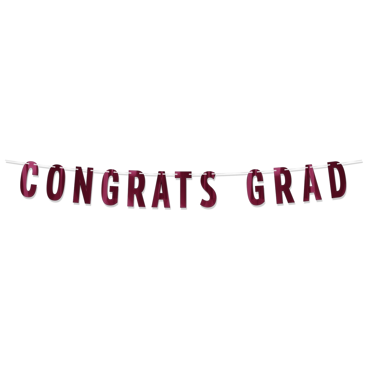 Picture of Beistle 56459-BU 6.75 x 5 ft. Foil Congrats Grad Streamer&#44; Burgundy - Pack of 12
