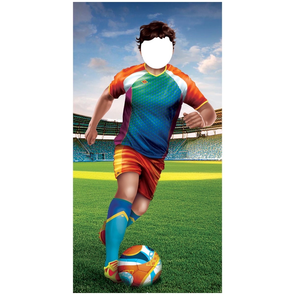Picture of Beistle 56448 Soccer Player Photo Prop for Party Supplies Stand-Up - Pack of 12