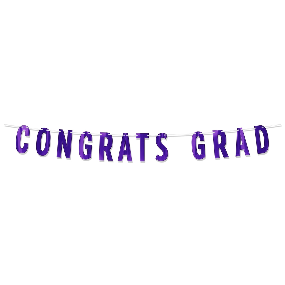 Picture of Beistle 56459-PL 6.75 x 5 ft. Foil Congrats Grad Streamer&#44; Purple - Pack of 12
