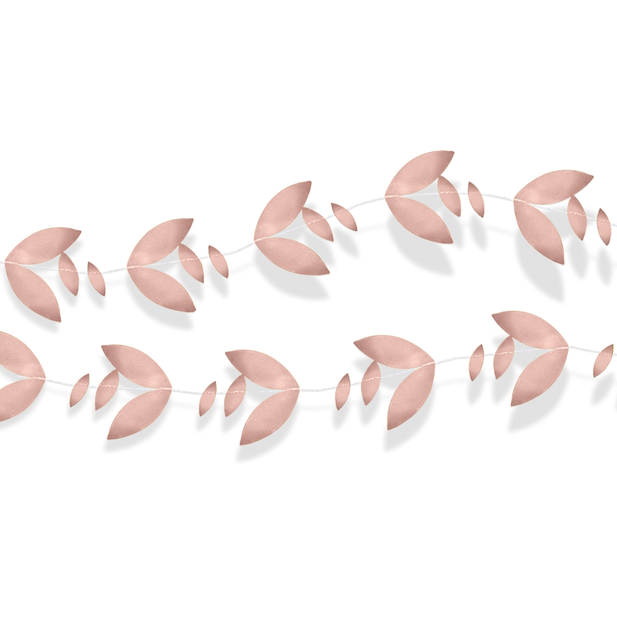 Picture of Beistle 56017RSEGD 11 ft. Foil Leaves Garland&#44; Rose Gold - Pack of 12
