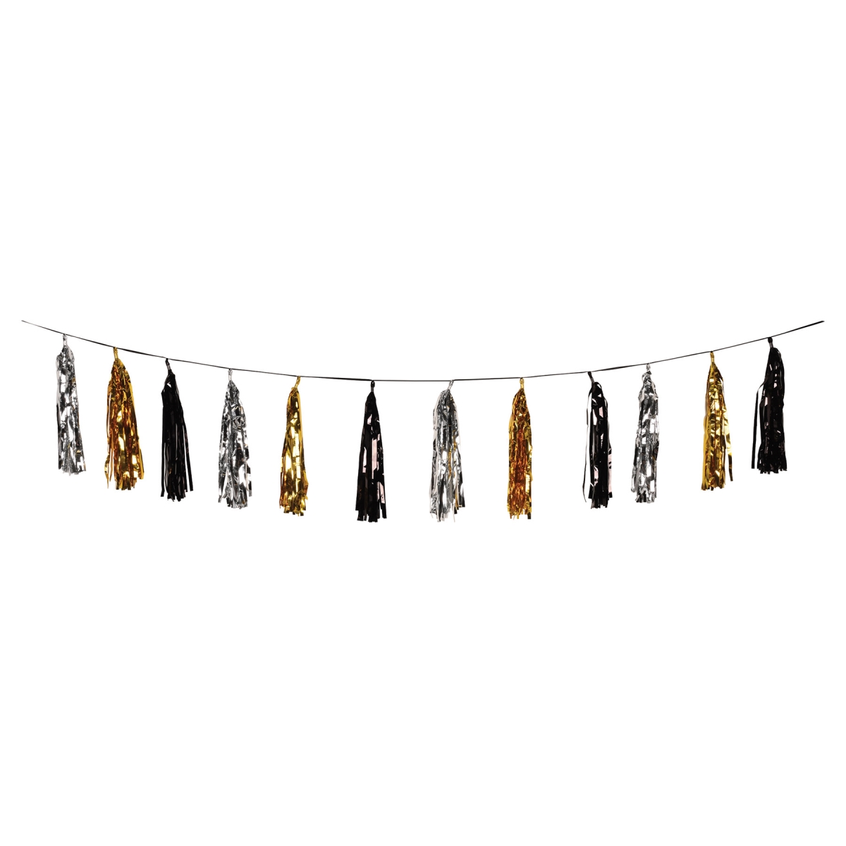 Picture of Beistle 56438-BKGDS 16 x 8 ft. Oversized Metallic Tassel Garland&#44; Assorted Color - Pack of 12