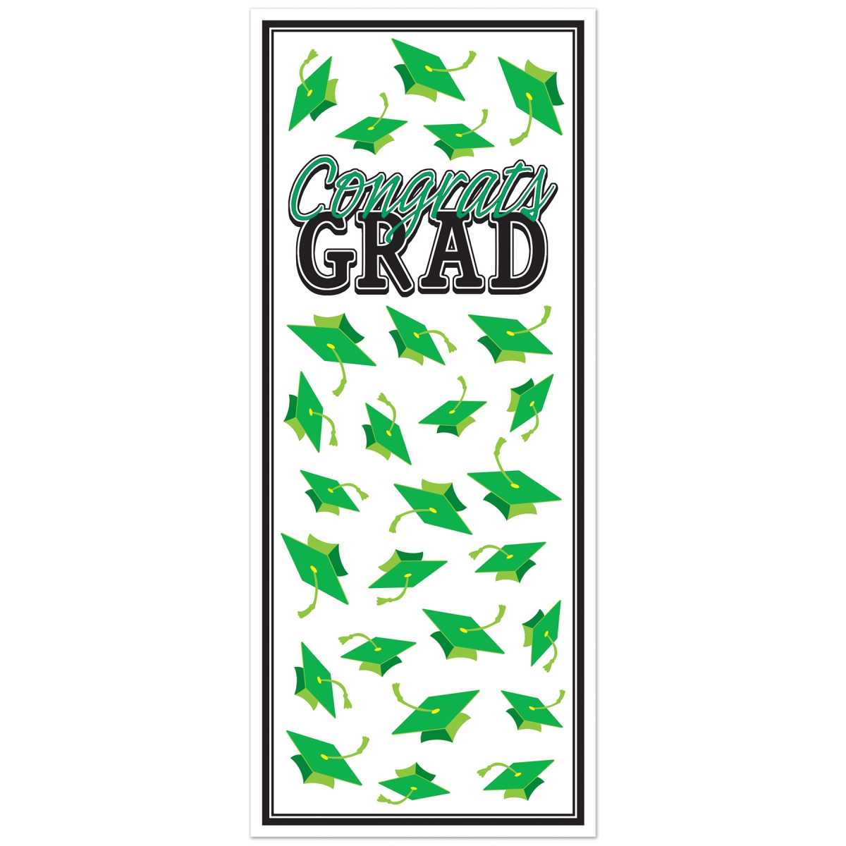 Picture of Beistle 56450-G 6 x 30 in. Congrats Grad Door Cover&#44; Green - Pack of 12
