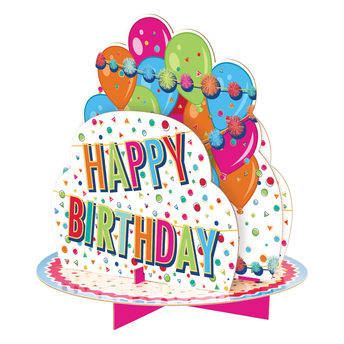 Picture of Beistle 56464 10.5 in. 3-D Happy Birthday Centerpiece for Party Supplies - Pack of 12