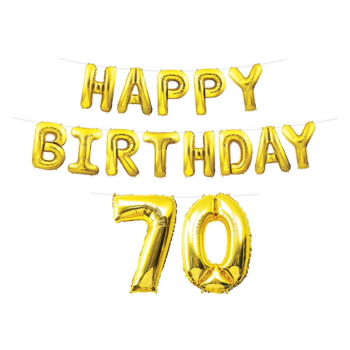 Picture of Beistle 53916-GD70 Happy Birthday 70 Streamer Balloon - Pack of 12