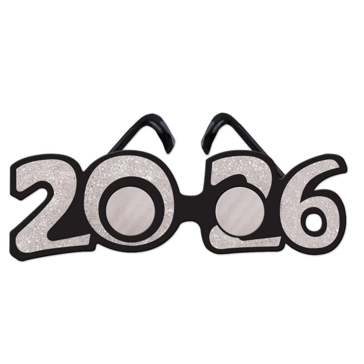 Picture of Beistle 50661-26S 2026 Glittered Plastic Eyeglasses for Party&#44; Silver - Pack of 12