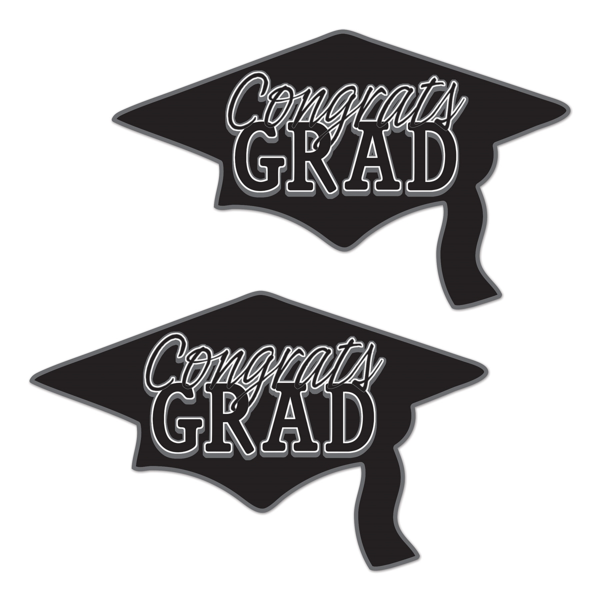 Picture of Beistle 56453-BK 22.25 x 36.75 in. Congrats Grad Cutouts&#44; Black - Pack of 12