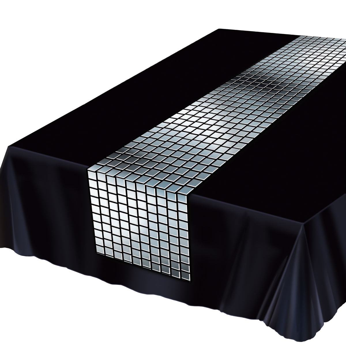 Beistle 56454 10 x 6 ft. Metallic Disco Ball Table Runner - Pack of 12