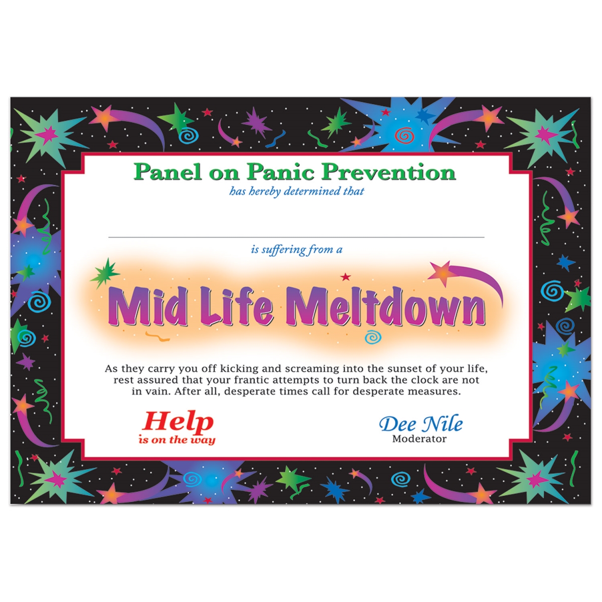 Picture of Beistle CG032 Midlife Meltdown Certificate - Pack of 12