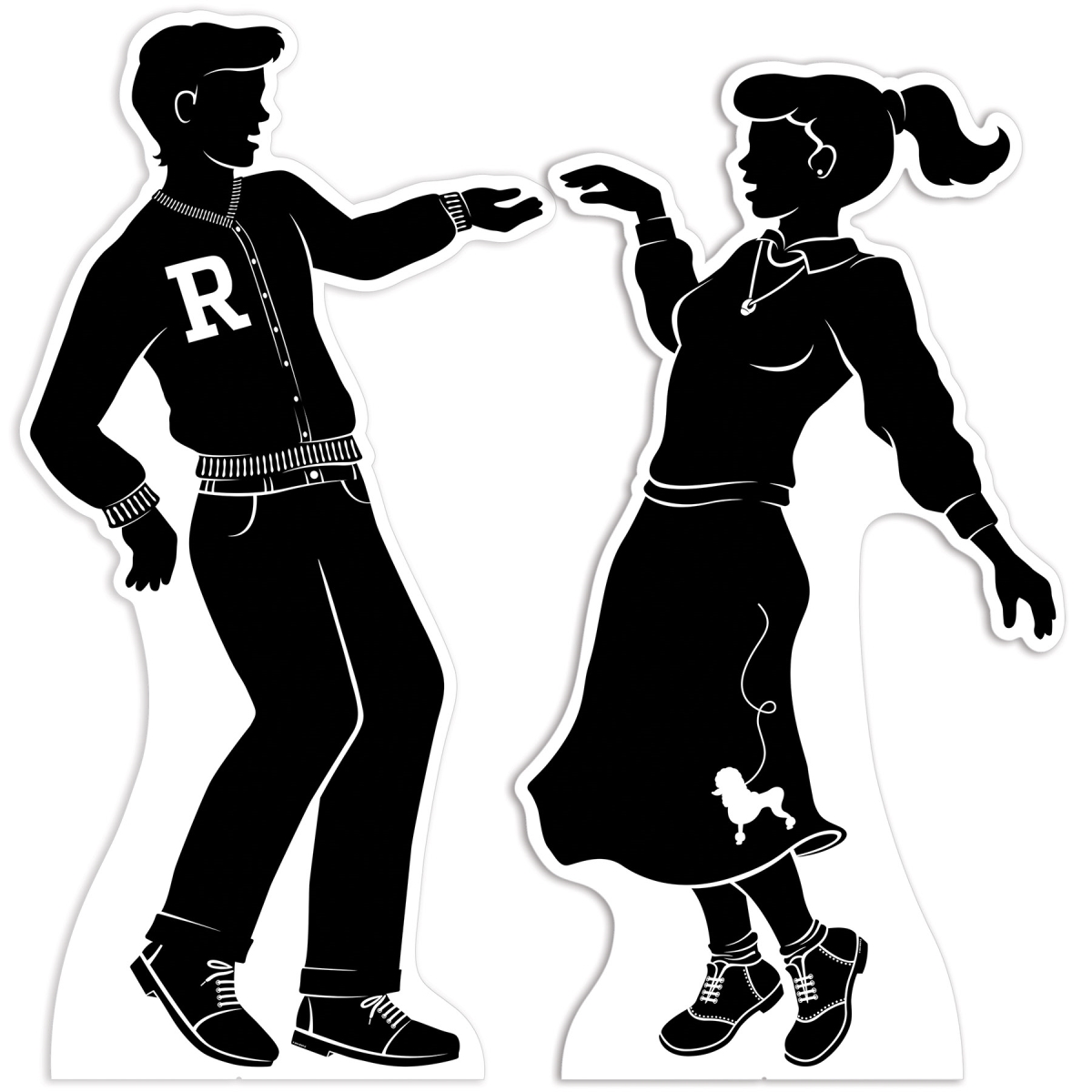 Beistle 56397 50s Dancing Silhouette Stand-Ups Cutout - Pack of 12