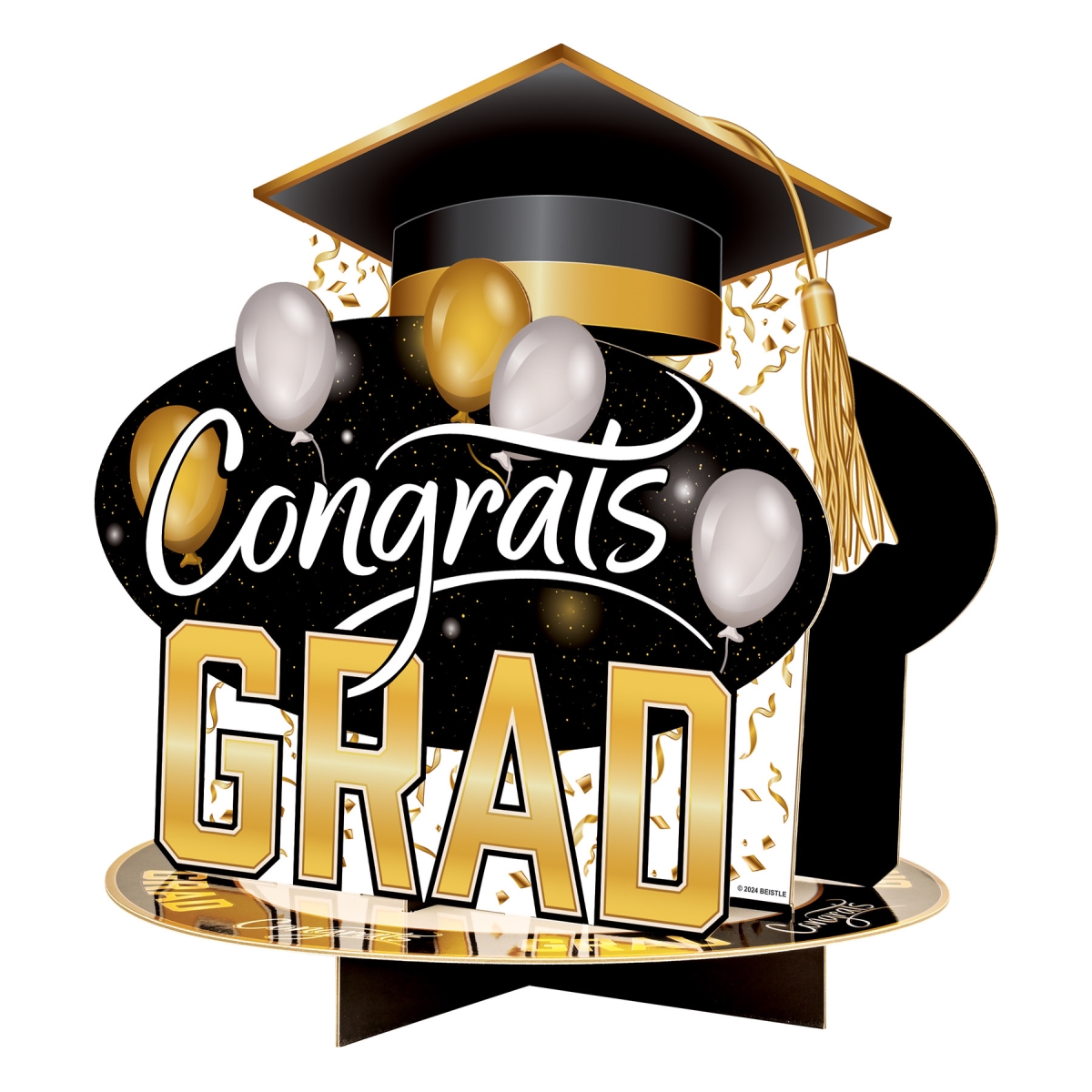 Picture of Beistle 56440 11 in. 3-D Congrats Grad Centerpiece for Party Supplies - Pack of 12