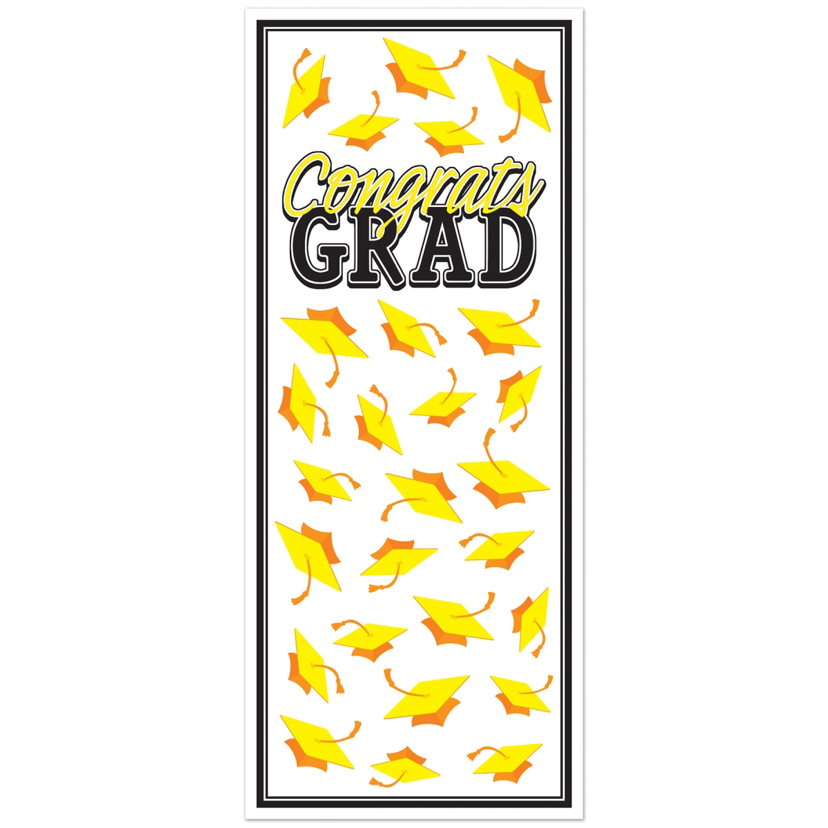 Picture of Beistle 56450-Y 6 x 30 in. Congrats Grad Door Cover&#44; Yellow - Pack of 12