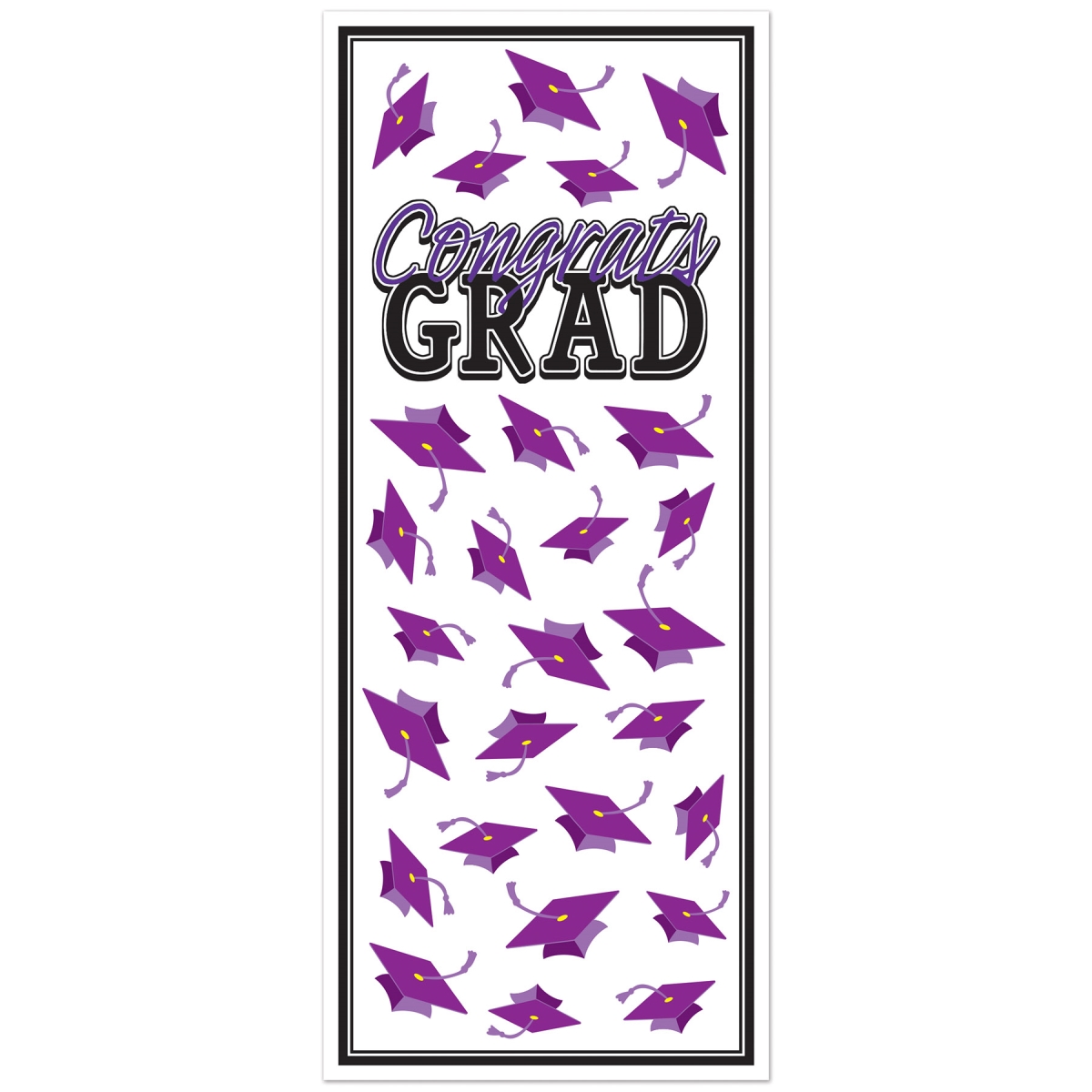 Picture of Beistle 56450-PL 6 x 30 in. Congrats Grad Door Cover&#44; Purple - Pack of 12