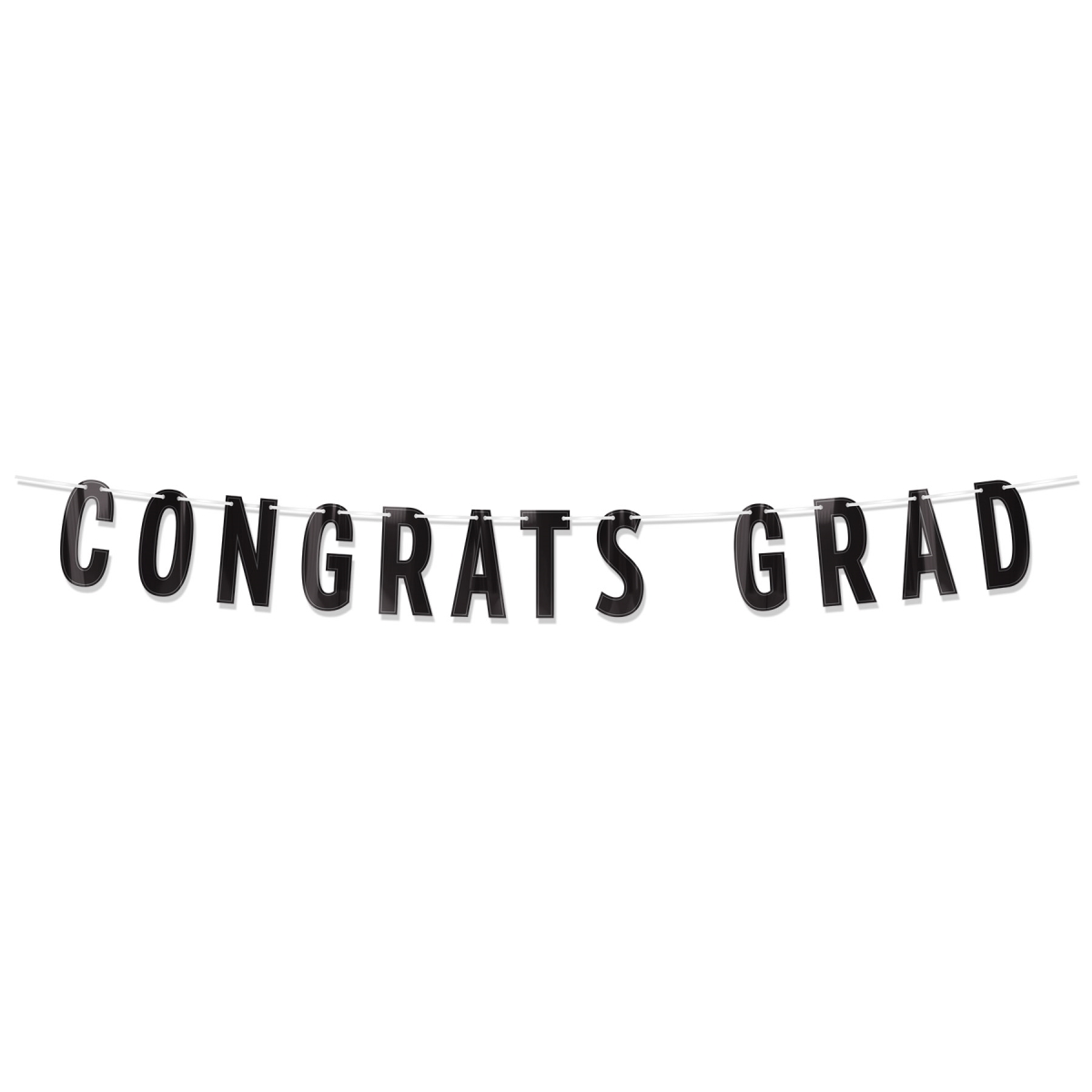 Picture of Beistle 56459-BK 6.75 x 5 ft. Foil Congrats Grad Streamer&#44; Black - Pack of 12