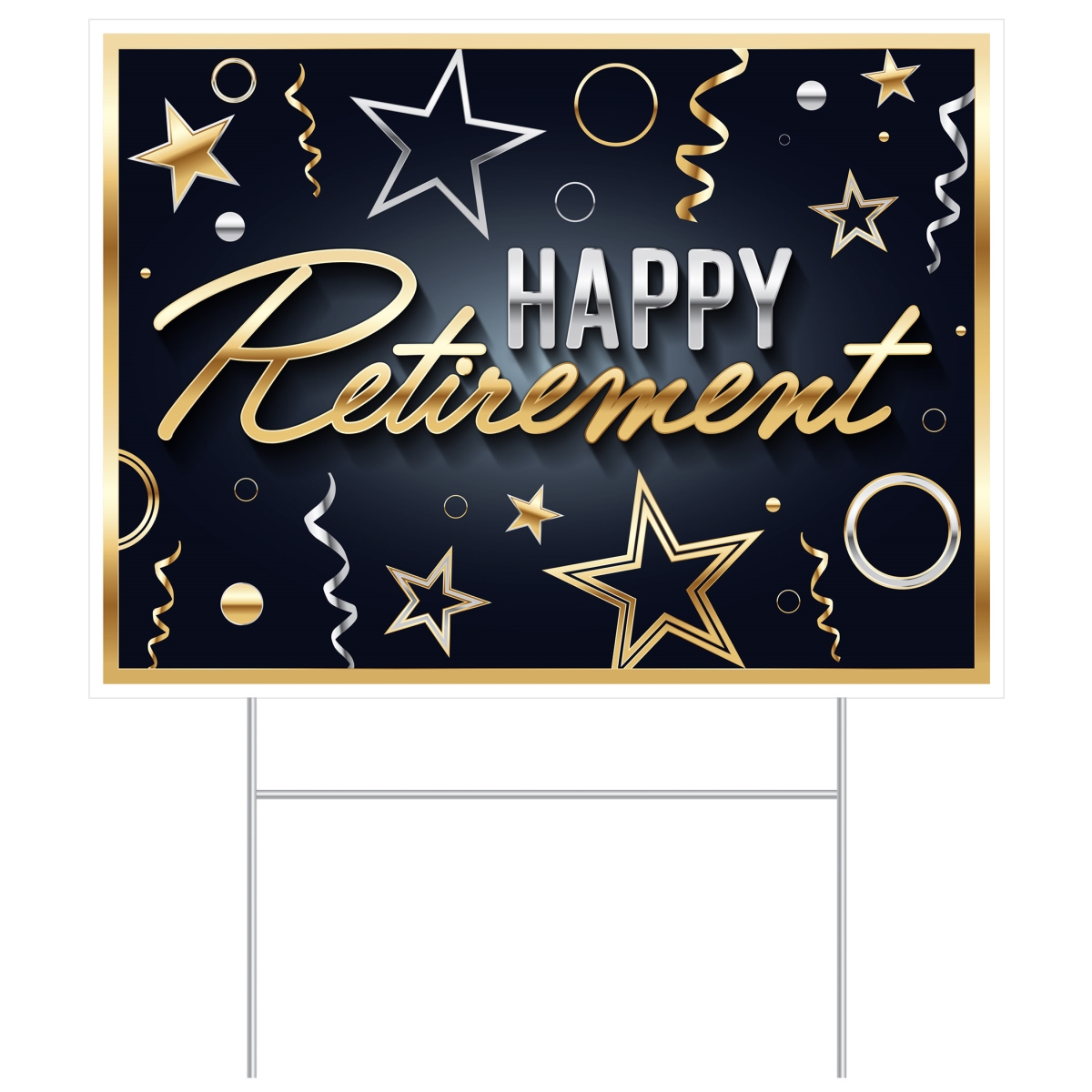 Picture of Beistle 56496 11 x 15 in. Plastic Happy Retirement Yard Sign - Pack of 6