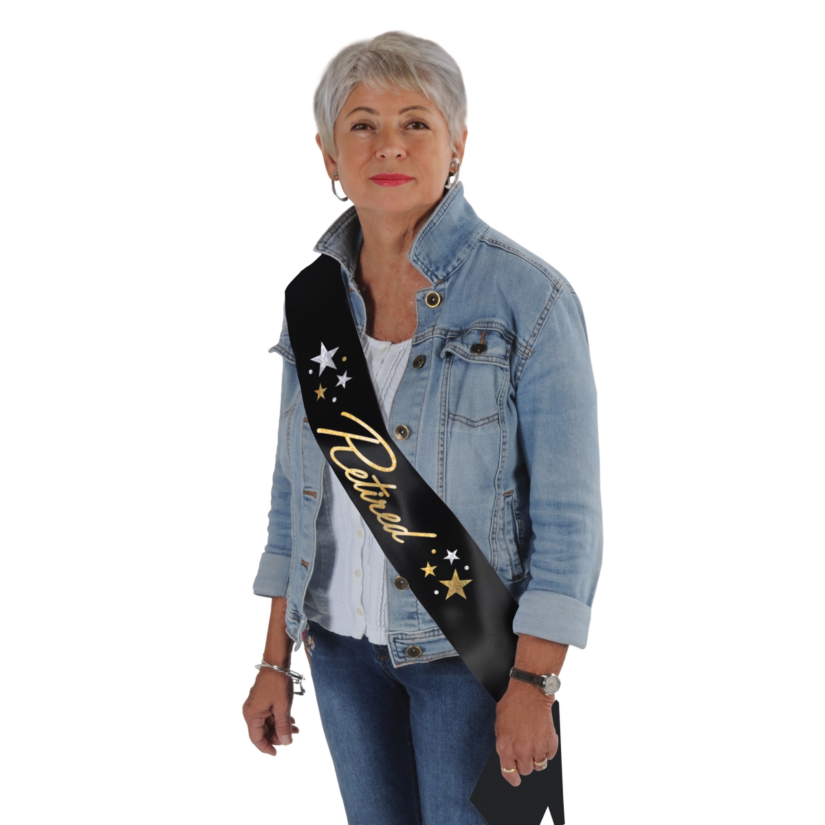 Beistle 56518 33 - 4 in. Glittered Retired Satin Sash - Pack of 6