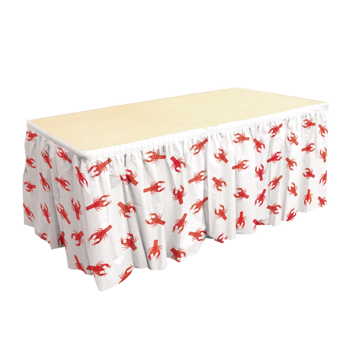 Picture of Beistle 56487 29 in. x 14 ft. Crawfish Table Skirting - Pack of 6