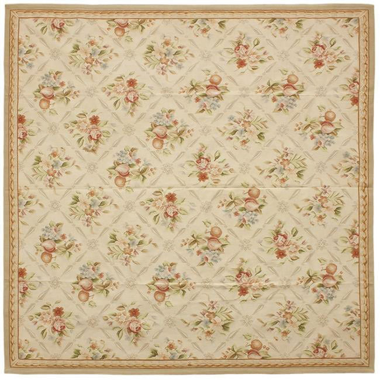 Arras Flat Woven Square Area Rug - Ivory & Beige - 14 ft. x 14 ft. 3 in.