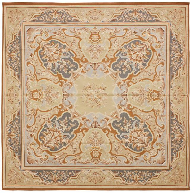 Etien Flat Woven Square Area Rug - Light Green & Blue