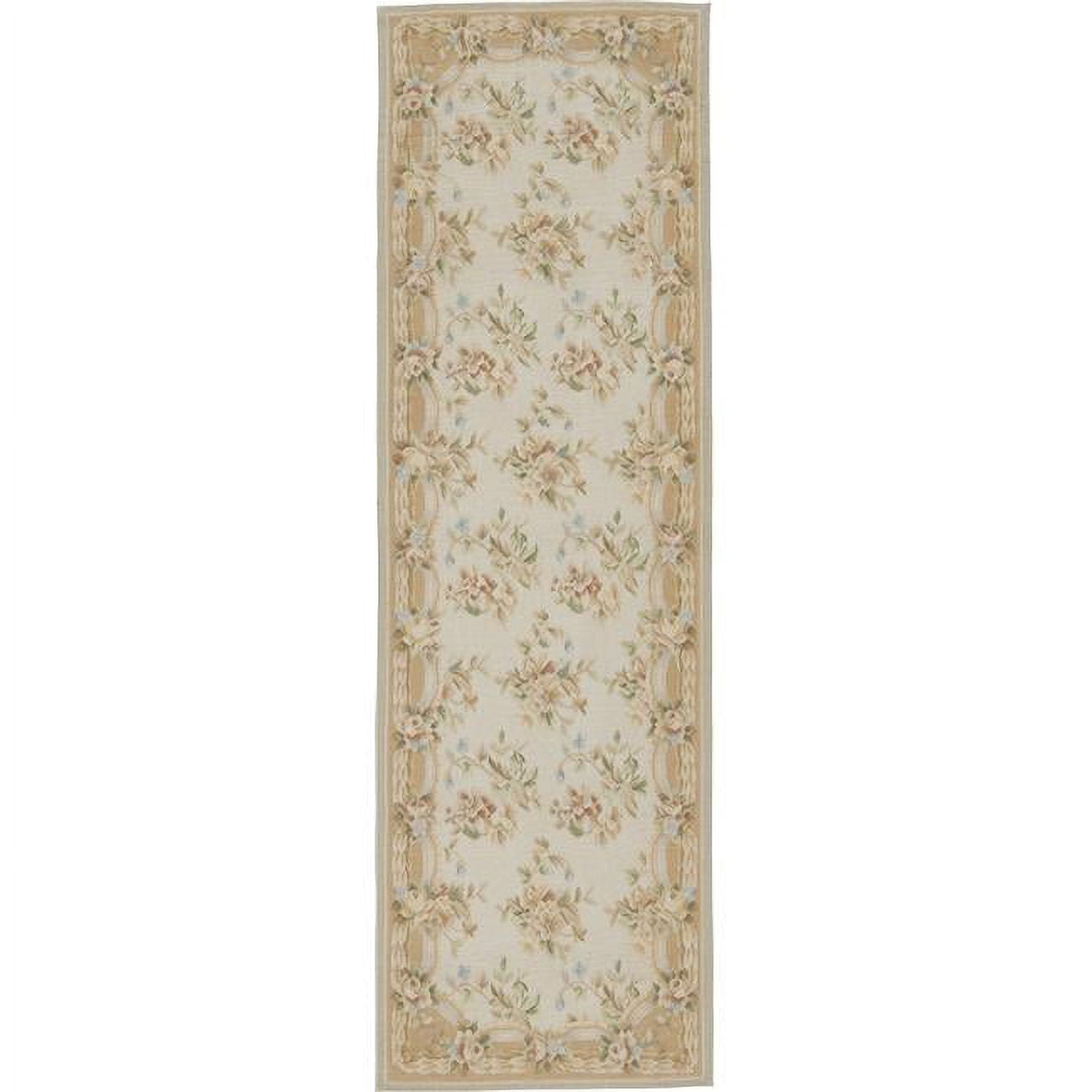 Belfort Flat Woven Area Rug - Ivory & Peach