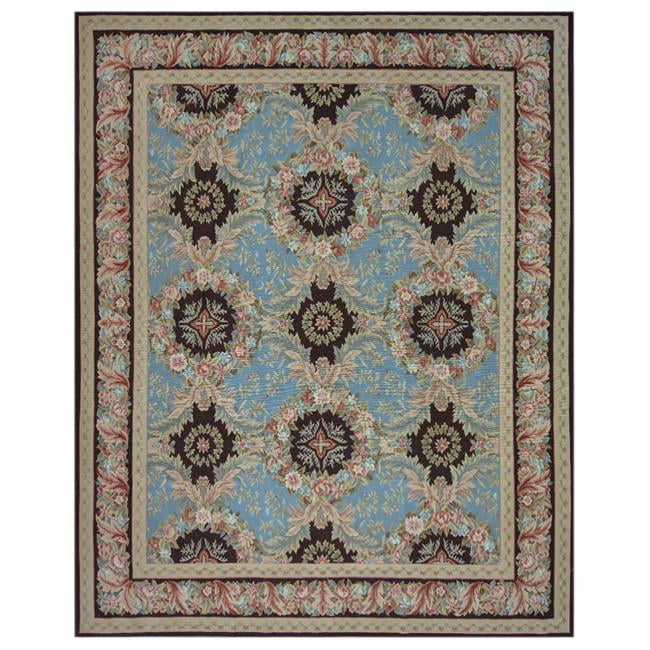 Gueret Flat Woven Area Rug - Light Blue & Brown - 8 ft. 6 in. x 10 ft. 3 in.