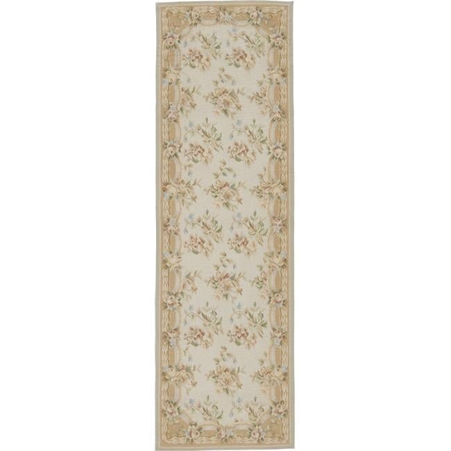 Belfort Flat Woven Area Rug - Ivory & Peach