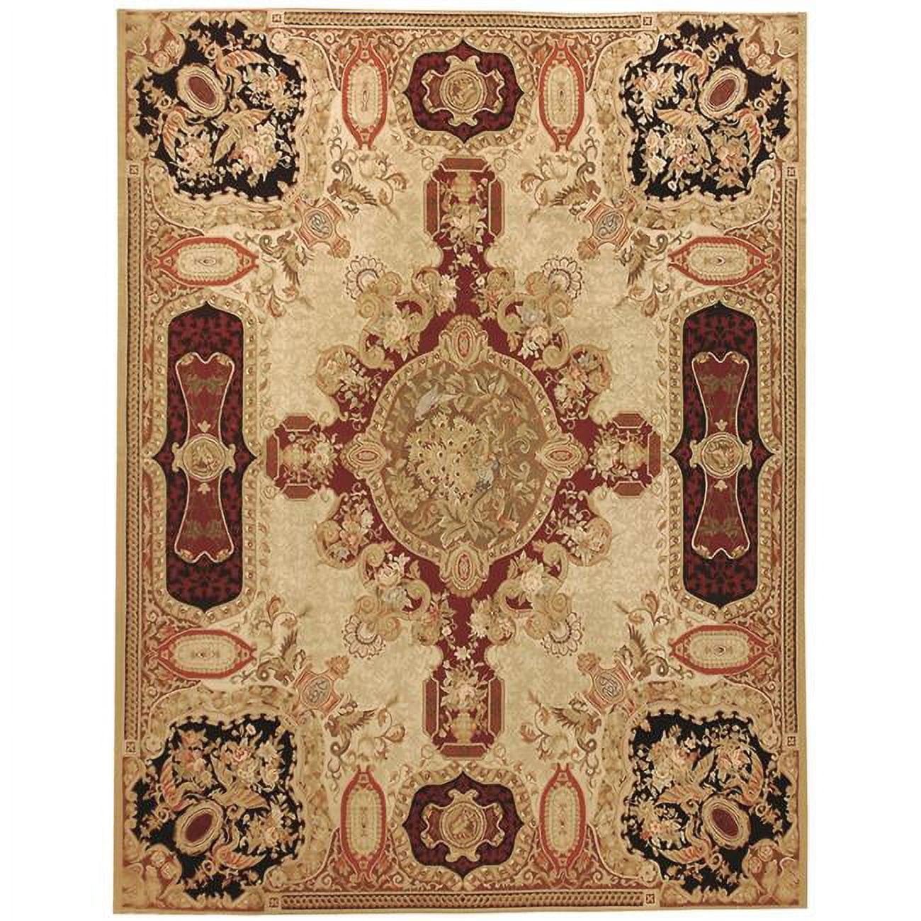 6 ft. x 9 ft. 1 in. Louis XV Flat Woven Area Rug - Gold & Black