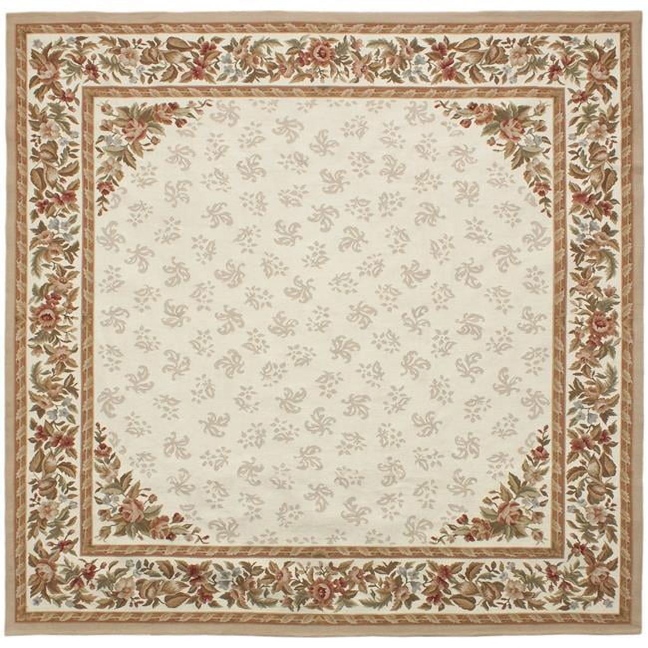 Rennes Flat Woven Square Area Rug - Ivory & Ivory - 10 x 10 ft.