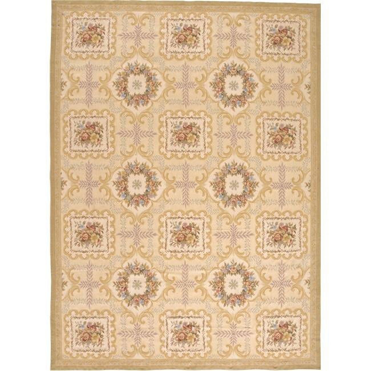 Berna Flat Woven Area Rug - Ivory & Gold - 10 x 14 ft.