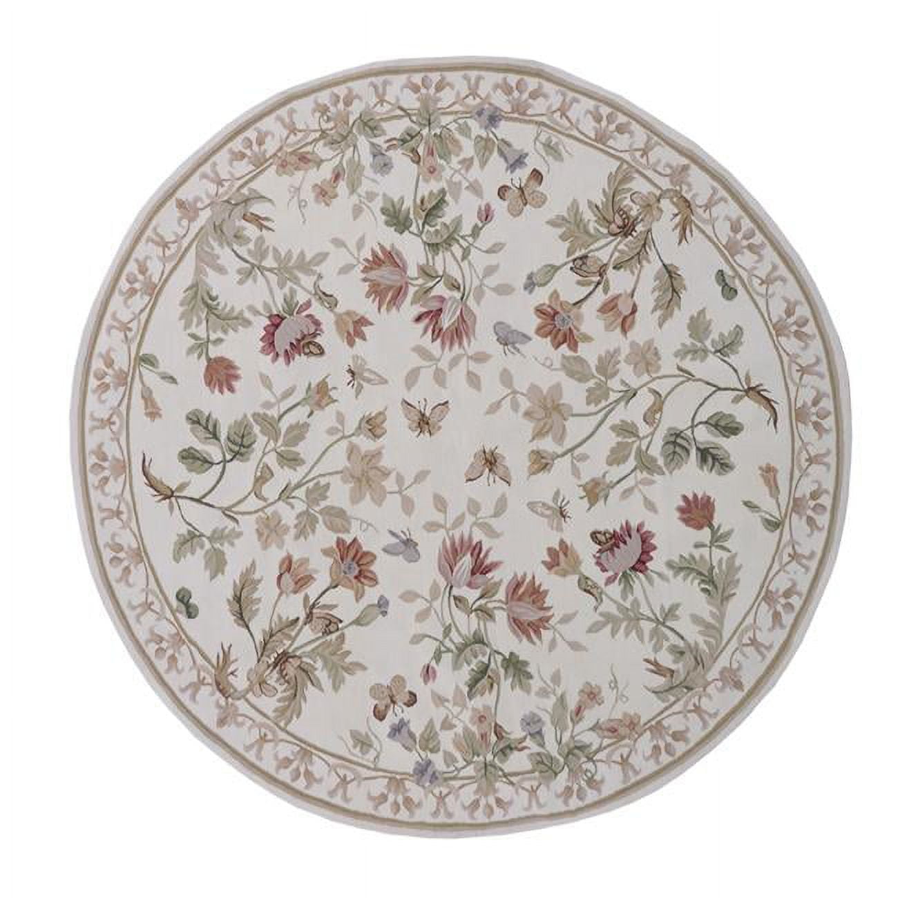 Picture of Aubusson Weave 973062 14 x 14 ft. Valence Flat Woven Round Area Rug, Ivory