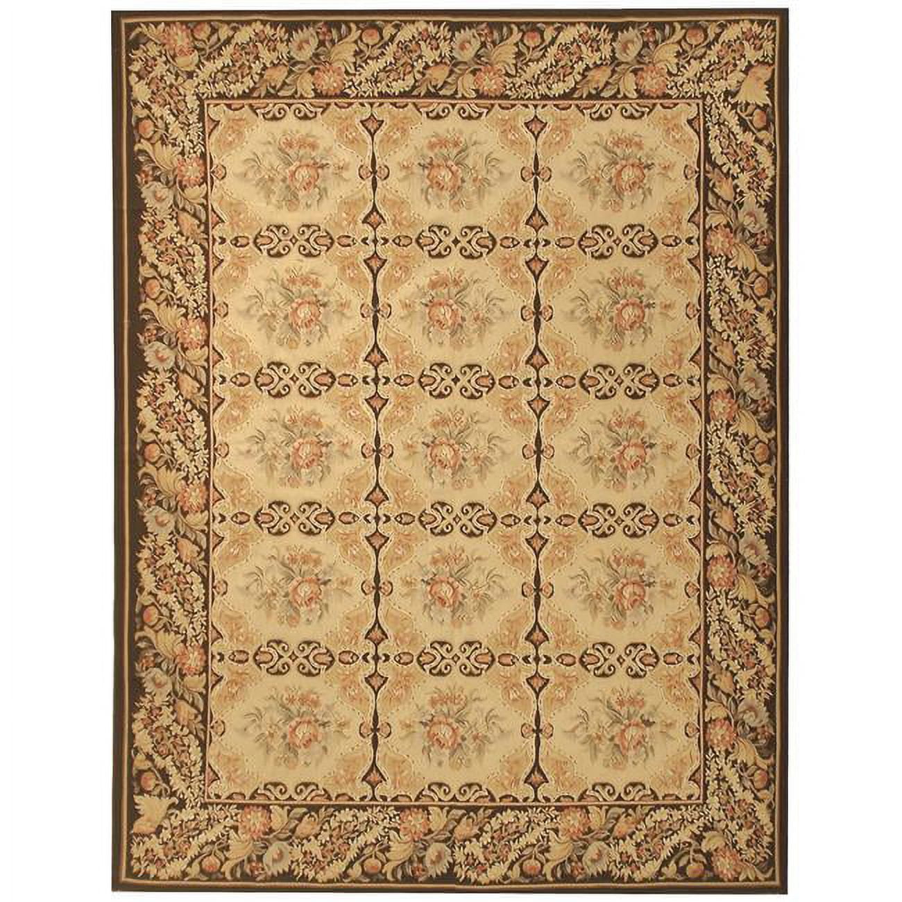Avignon Flat Woven Area Rug - Gold & Dark Brown - 8 x 10 ft.