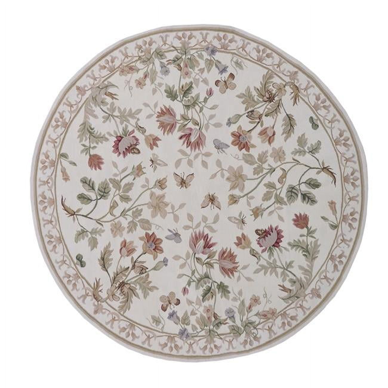 Picture of Aubusson Weave 973079 8 x 8 ft. Valence Flat Woven Round Area Rug, Light Green