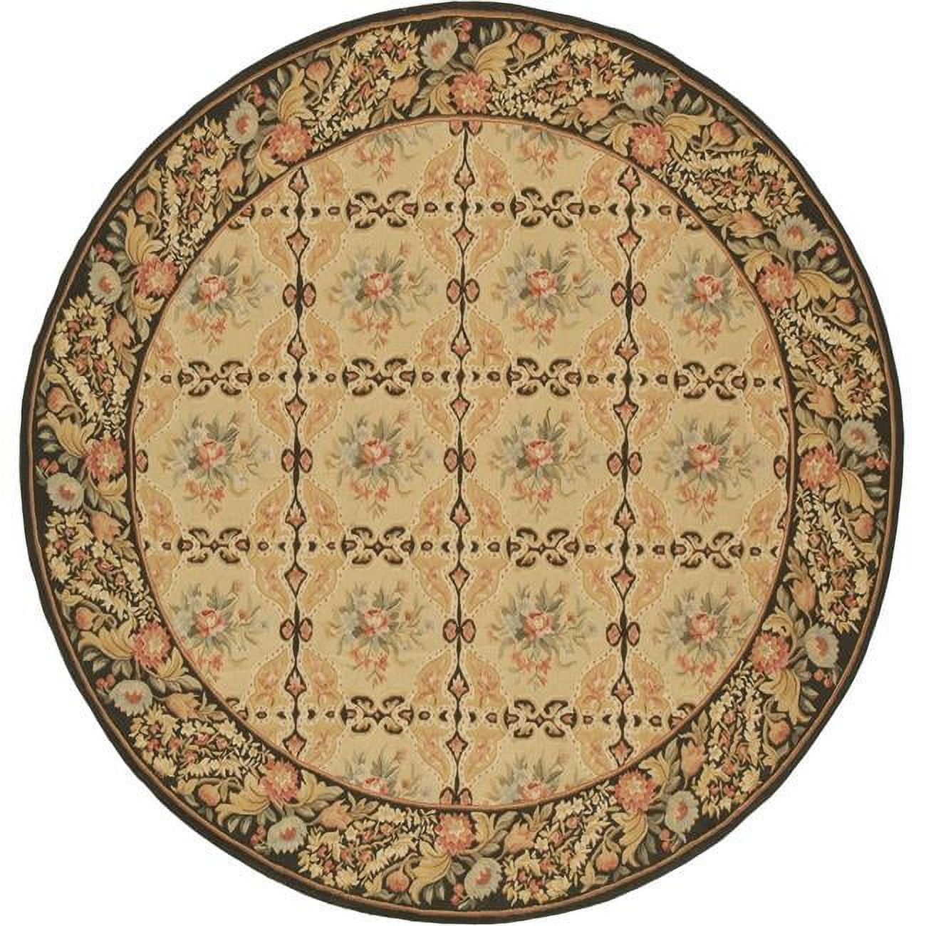 Picture of Aubusson Weave 973205 12 x 12 ft. Avignon Flat Woven Round Area Rug&#44; Gold & Brown