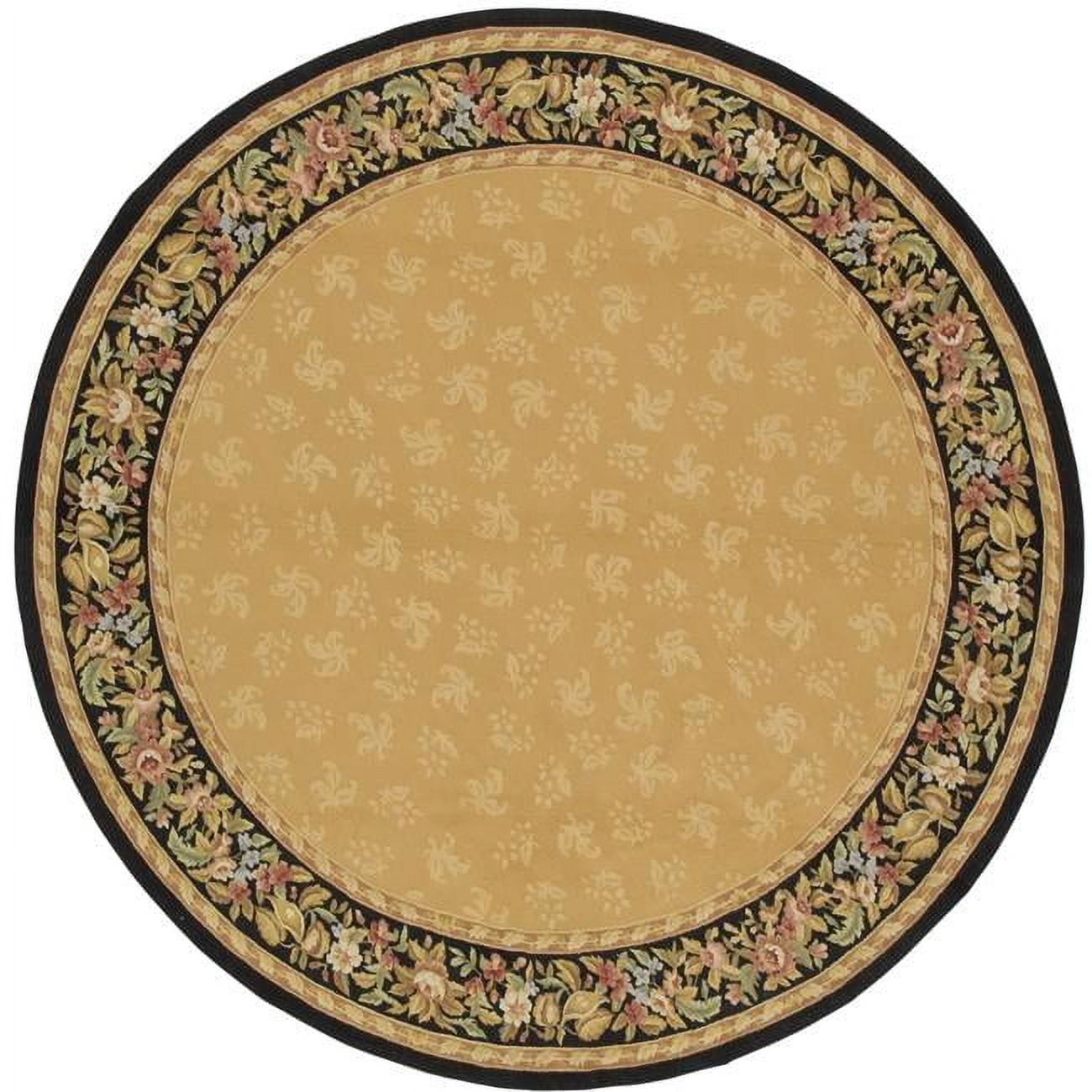 Picture of Aubusson Weave 973224 12 x 12 ft. Rennes Flat Woven Round Area Rug&#44; Gold & Black