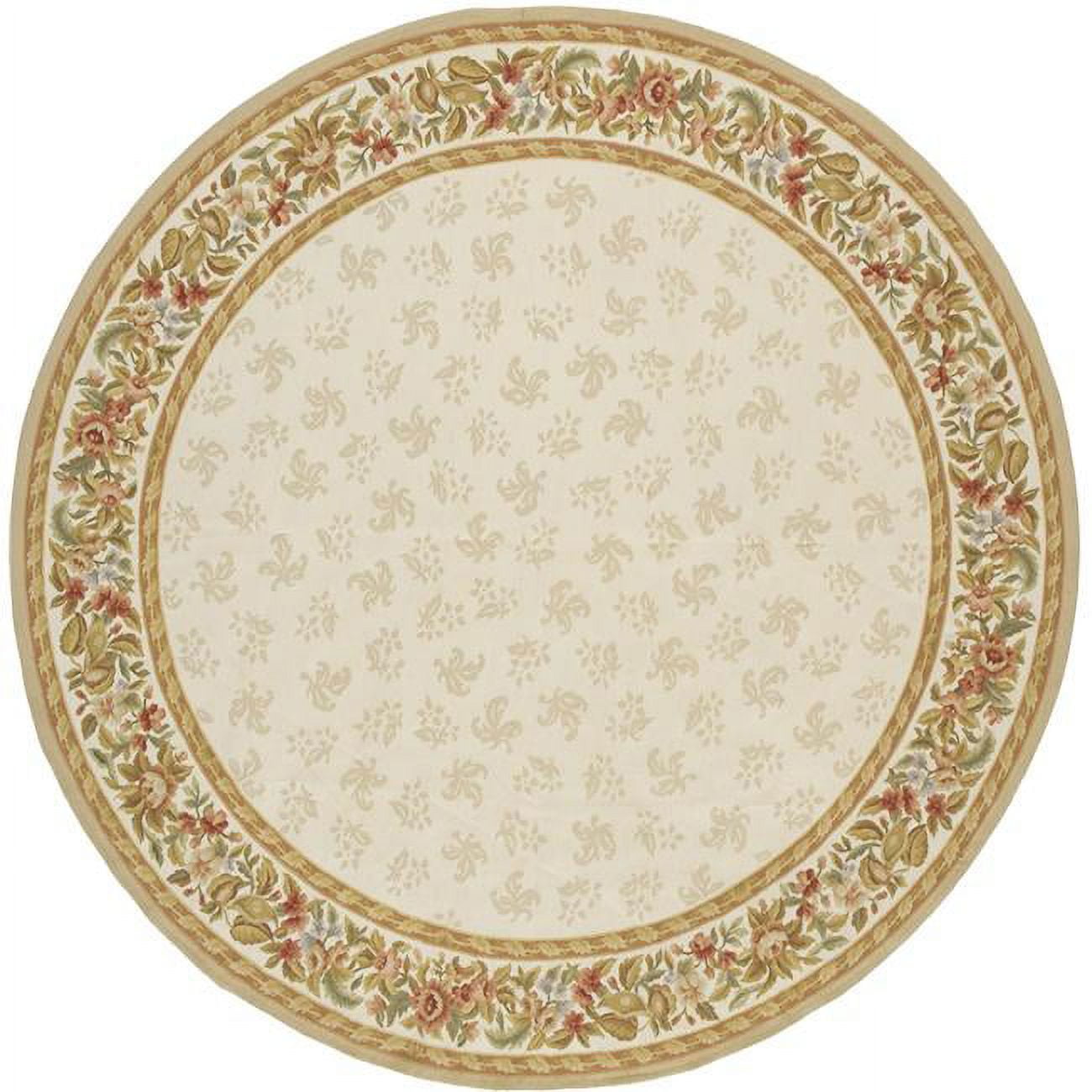 Picture of Aubusson Weave 973228 14 x 14 ft. Rennes Flat Woven Round Area Rug&#44; Ivory & Ivory