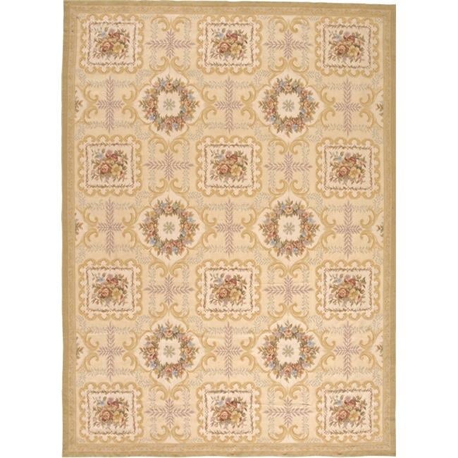 Berna Flat Woven Area Rug - Ivory & Gold - 8 x 10 ft.