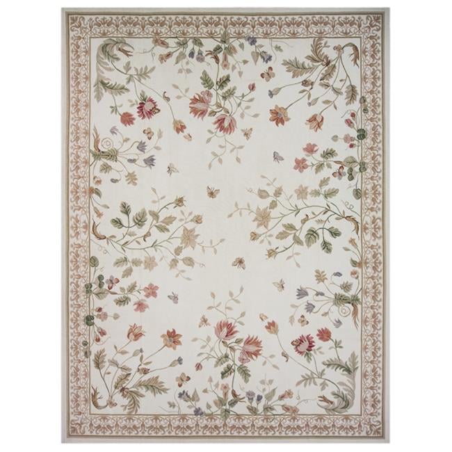9 x 12 ft. Valan Flat Woven Area Rug - Ivory & Ivory