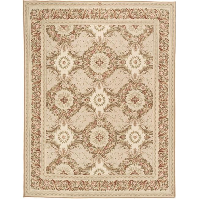 9 x 12 ft. Gueret Flat Woven Area Rug - Pink & Cream