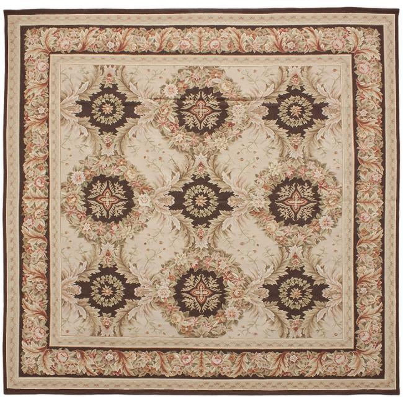 Gueret Flat Woven Square Area Rug - Pink & Brown - 14 ft. x 14 ft. 4 in.