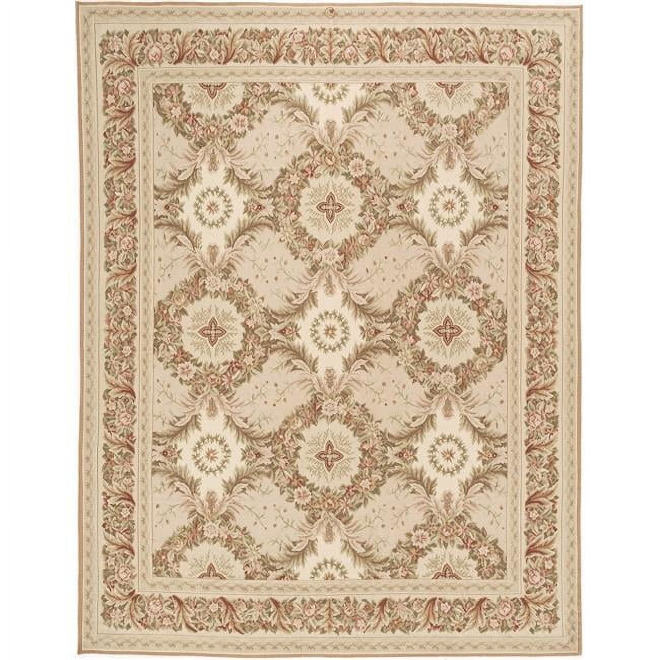 9 x 12 ft. Gueret Flat Woven Area Rug - Pink & Cream