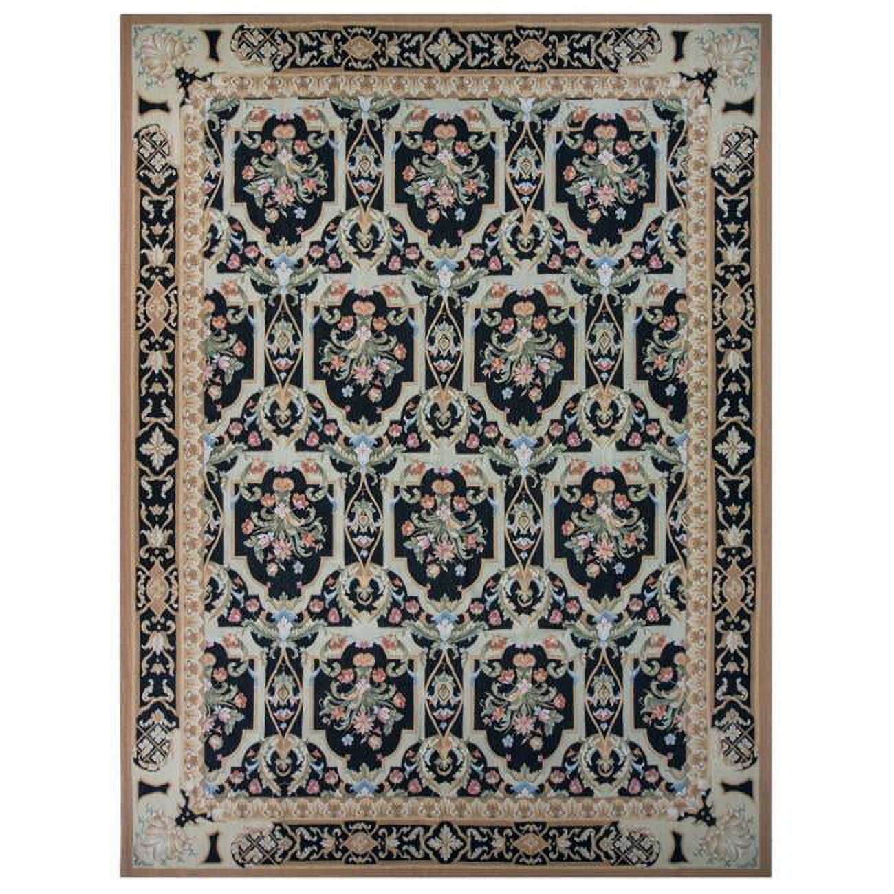 973388 9 x 12 ft. Savoie Flat Woven Area Rug, Black