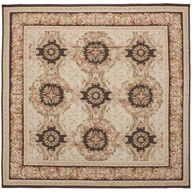 Picture of Aubusson Weave 973410 6 ft. x 6 ft. 2 in. Gueret Flat Woven Round Area Rug&#44; Pink & Brown